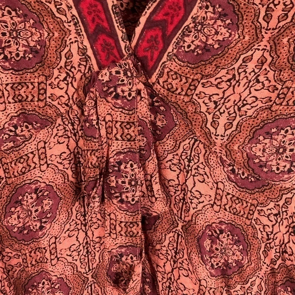 Free people Time of Your Life Top coral combo color size Small T81